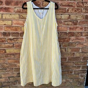 Toile & Stripe by Abby Foster Handmade 100% Cotton Dress with Pockets Size L